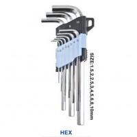 LONG TYPE HEX KEY WRENCH 9 PCS